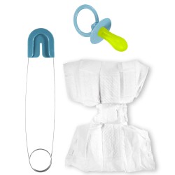 KIT BEBE BLEU COUCHE CULOTTE TETINE EPINGLE A NOURICE