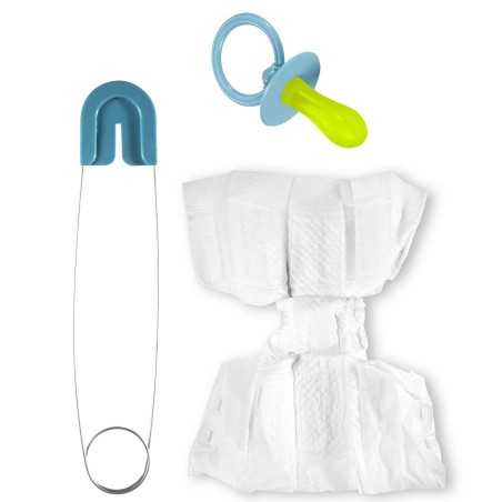 KIT BEBE BLEU COUCHE CULOTTE TETINE EPINGLE A NOURICE