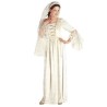 DEGUISEMENT FEMME MEDIEVALE ROBE BLANCHE AVEC VOILE TAILLE S