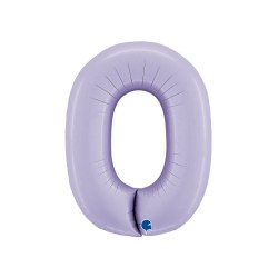 BALLON METALLIQUE CHIFFRE 0 102CM LILAS