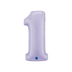 BALLON METALLIQUE CHIFFRE 1 102CM LILAS