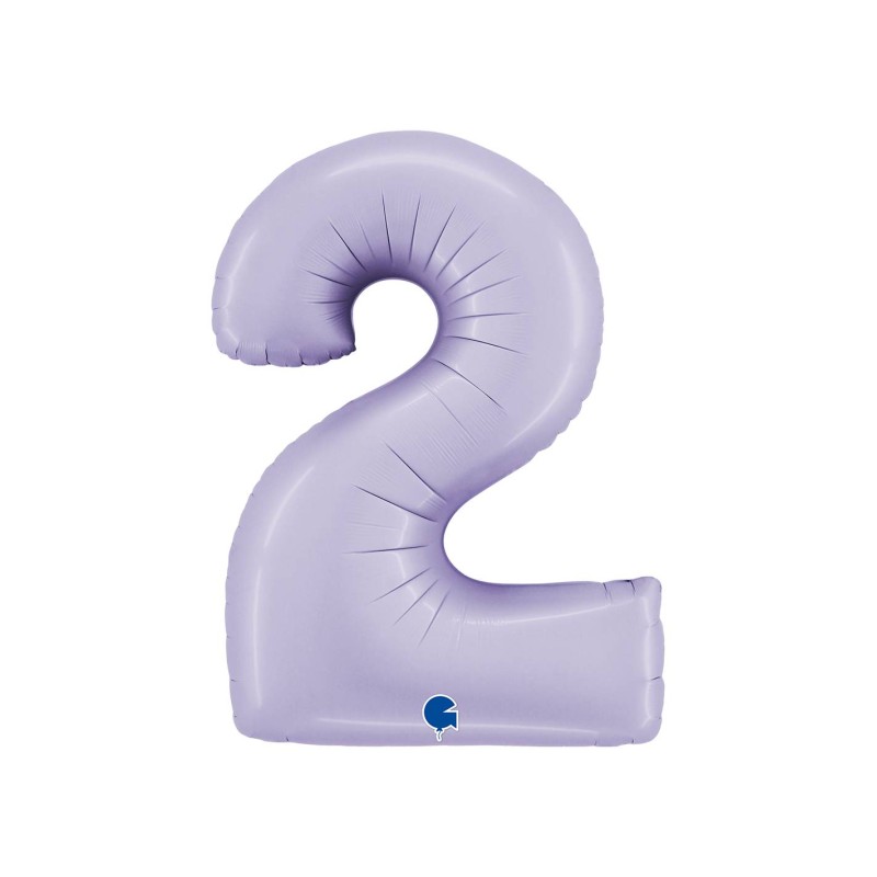 BALLON METALLIQUE CHIFFRE 2 102CM LILAS