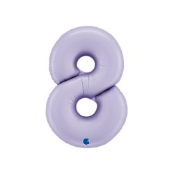 BALLON METALLIQUE CHIFFRE 8 102CM LILAS