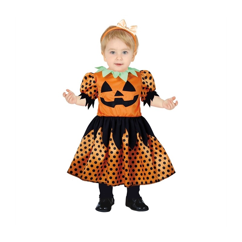 DEGUISEMENT BEBE CITROUILLE AVEC TUTU ORANGE A POID NOIR TAILLE 12-18 MOIS 