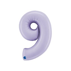 BALLON METALLIQUE CHIFFRE 9 102CM LILAS