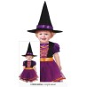 DEGUISEMENT HALLOWEEN  BEBE FILLE SORCIERE VIOLET ET ORANGE   18-24 MOIS  DEGUISEMENT HALLOWEEN  BEBE FILLE SORCIERE VIOLET ET ORANGE   18-24 MOIS