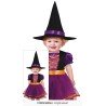 DEGUISEMENT HALLOWEEN BEBE FILLE SORCIERE VIOLET ET ORANGE 18-24 MOIS 