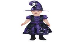 DEGUISEMENT HALLOWEEN BEBE FILLE SORCIERE VIOLET ET NOIR 18-24 MOIS