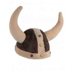 CASQUE VIKING SOUPLE TISSUS MARRON ADULTE
