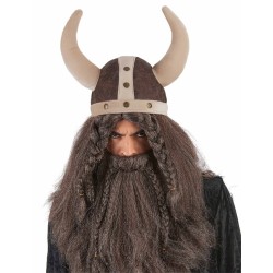 CASQUE VIKING SOUPLE TISSUS MARRON ADULTE