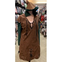 DEGUISEMENT ROBIN DES BOIS FEMME MEDIEVALE MARRON ET VERT TAILLE M-L
