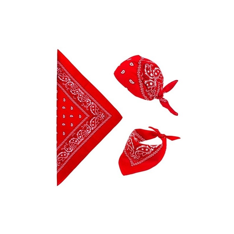 FOULARD OU BANDANA ROUGE WESTERN OU COWBOY 55 X 55 CM COTON FOULARD OU BANDANA ROUGE WESTERN OU COWBOY 55 X 55 CM COTON
