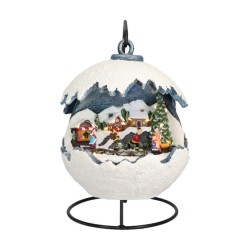 1 BOULE DE NOEL 2 DECORS DIFFERENTS LUMINEUSE ET ANIMEE