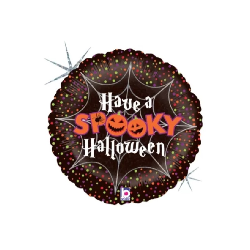 BALLON METALLIQUE ROND HAVE A SPOOKY HALLOWEEN  46 CM 