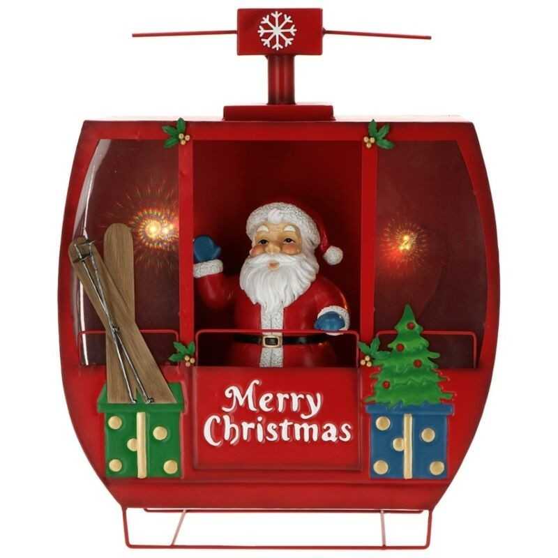 DECORATION DE NOEL CABINE DE TELEPHERIQUE AVEC DECOR PERE NOEL ET LED