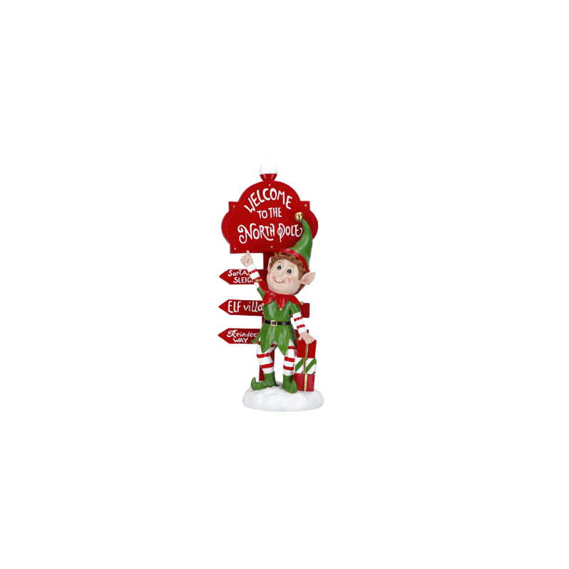 PANNEAU FECHAGE DE NOEL AVEC ELF WELCOME TO THE NORTHPOLE