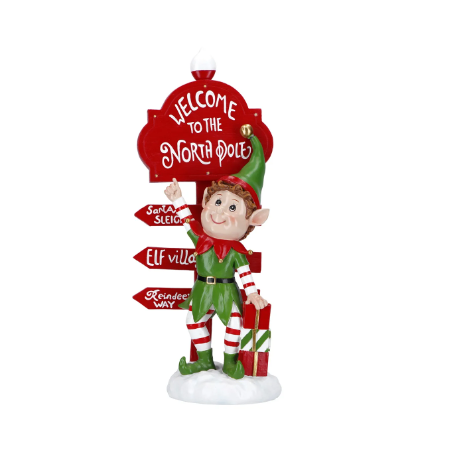 PANNEAU FECHAGE DE NOEL AVEC ELF WELCOME TO THE NORTHPOLE