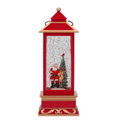 DECORATION LANTERNE DE NOEL BOULE A NEIGE ANIME ET LUMINEUX DECOR PERE NOEL