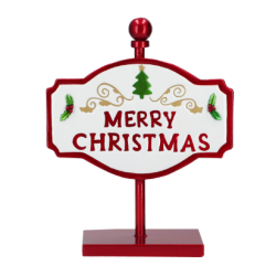 PANCARTE OU PANNEAU METAL NOEL MERRY CHRISTMAS