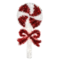 1 SUCETTE LOLLIPOP NOEL OU FETE FORRAINE ROUGE ET BLANC LUMINEUSE