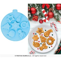 MOULE EN SILICONNE POUR 7 BISCUITS DE NOEL 24 CM BOULE DE NOEL