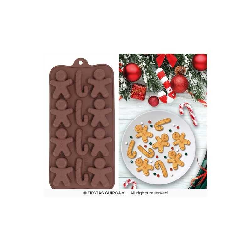 MOULE EN SILICONNE POUR 12 BISCUITS DE NOEL 10 X 20 CM