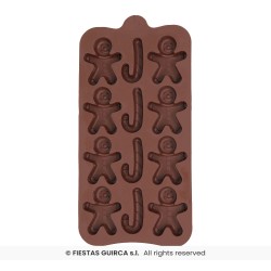 MOULE EN SILICONNE POUR 12 BISCUITS DE NOEL 10 X 20 CM