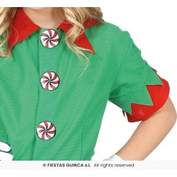 DEGUISEMENT LUTIN DE NOEL FILLE ROUGE ET VERT TAILLE 3-4 ANS