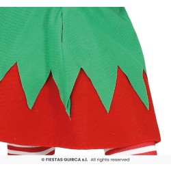 DEGUISEMENT LUTIN DE NOEL FILLE ROUGE ET VERT TAILLE 7-9 ANS