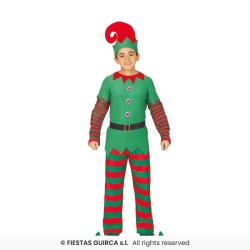 DEGUISEMENT LUTIN DE NOEL GARCON ROUGE ET VERT TAILLE 5-6 ANS