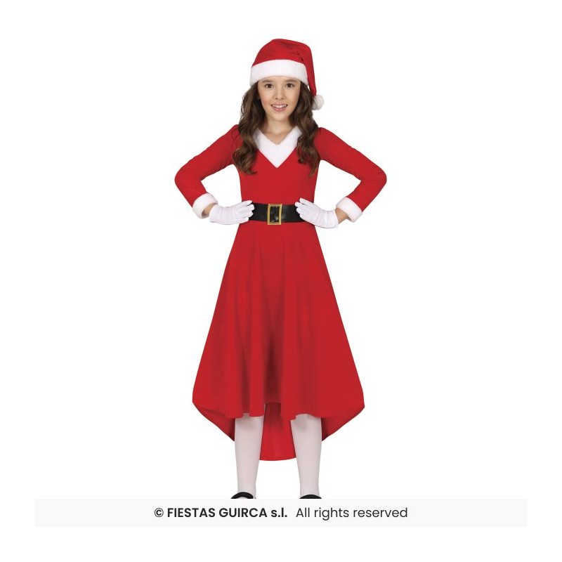 DEGUISEMENT FILLE MERE NOEL ROBE LONGUE TAILLE 5-6 ANS