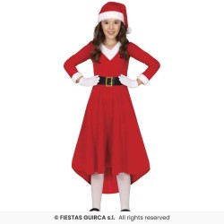 DEGUISEMENT FILLE MERE NOEL ROBE LONGUE TAILLE 10-12 ANS