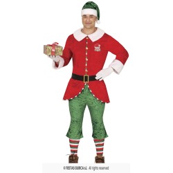 DEGUISEMENT LUTIN DE NOEL SANTA HELPER HOMME TAILLE 48-50 OU M