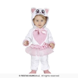 DEGUISEMENT BEBE PETIT CHAT BLANC KITTY TAILLE 18-24  MOIS