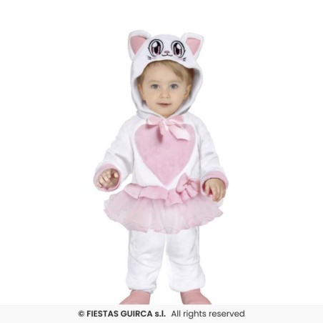 DEGUISEMENT BEBE PETIT CHAT BLANC KITTY TAILLE 18-24  MOIS