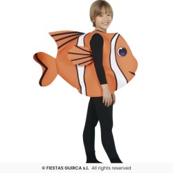 DEGUISEMENT ENFANT POISSON CLOWN ORANGE TAILLE 5-6 ANS