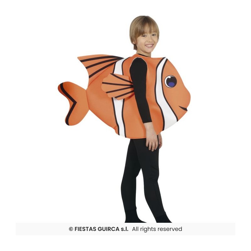 DEGUISEMENT ENFANT POISSON CLOWN ORANGE TAILLE 5-6 ANS