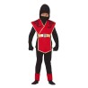 DEGUISEMENT ENFANT  NINJA ROUGE NOIR ET OR AVEC IMPRESSION DRAGON TAILLE 5-6 ANS