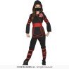 DEGUISEMENT ENFANT NINJA ROUGE NOIR TAILLE 5-6 ANS