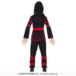 DEGUISEMENT ENFANT NINJA ROUGE NOIR TAILLE 5-6 ANS