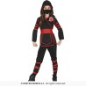 DEGUISEMENT ENFANT  NINJA ROUGE NOIR  TAILLE 10-12 ANS