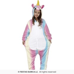 DEGUISEMENT PYJAMA KUGURUMI MULTICOLORE LICORNE TAILLE 5-6 ANS 