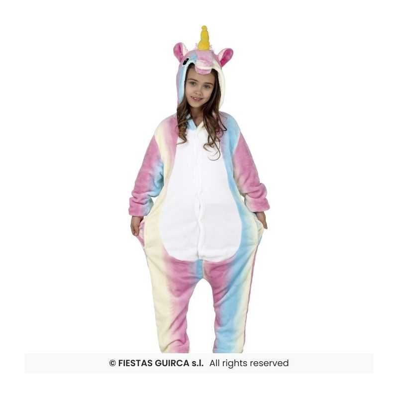 DEGUISEMENT PYJAMA KUGURUMI MULTICOLORE LICORNE TAILLE 7-9 ANS 