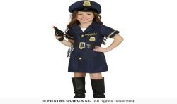 DEGUISEMENT FILLE POLICE ROBE TAILLE 7-9 ANS