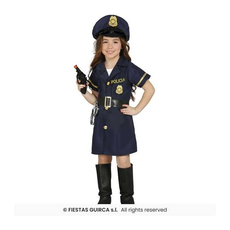 DEGUISEMENT FILLE POLICE ROBE TAILLE 7-9 ANS