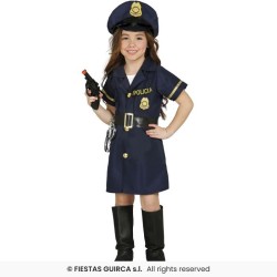 DEGUISEMENT FILLE POLICE ROBE TAILLE 3-4 ANS