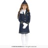 DEGUISEMENT HOTESSE DE L'AIR ROBE + CALOT BLEUE TAILLE 7-9 ANS