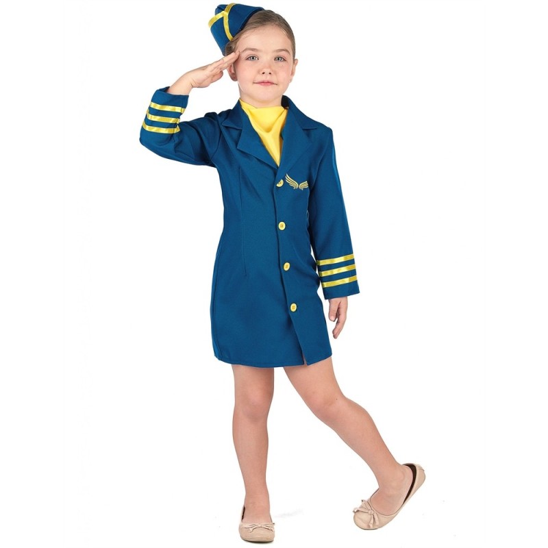 DEGUISEMENT HOTESSE DE L'AIR BLEUE TAILLE M 7-9 ANS DEGUISEMENT HOTESSE DE L'AIR BLEUE TAILLE M 7-9 ANS