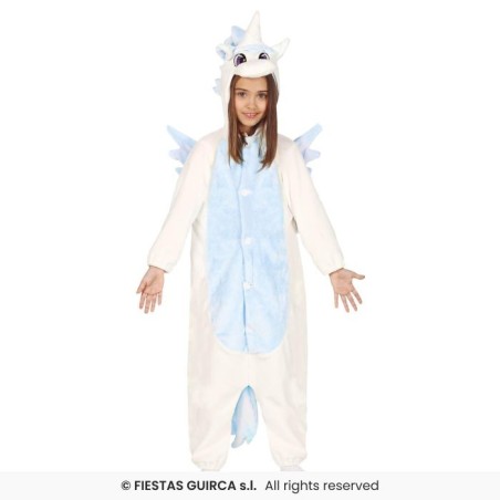 DEGUISEMENT PYJAMA KUGURUMI BLEU ET BLANC LICORNE TAILLE 3-4 ANS 