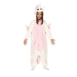 DEGUISEMENT ENFANT PYJAMA OU KUGURUMI LICORNE BLANCHE ET ROSE TAILLE 3-4 ANS